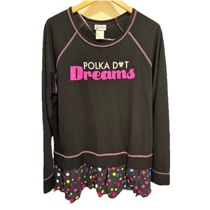 Disney Park Authentic Black Polka Dot Dreams Long Sleeve Sweater Dress Size XXL